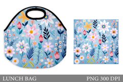 Flowers Lunch Bag. Flowers Lunch Bag Sublimation Product Image 1