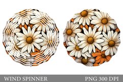 Flowers Wind Spinner Design. Daisy Wind Spinner Sublimation Product Image 1