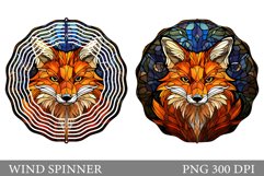 Fox Wind Spinner Design. Stained Glass Spinner Sublimation Product Image 1
