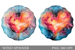 Alcohol Ink Heart Wind Spinner. Heart Wind Spinner Design Product Image 1