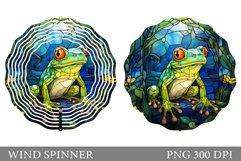 Frog Wind Spinner Design. Stained Glass Frog Wind Spinner Product Image 1
