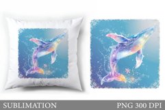 Whale Pillow Sublimation. Whale Sublimation Product Image 1