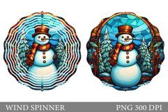 Snowman Wind Spinner. Stained Glass Wind Spinner Sublimation Product Image 1
