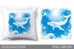 Whale Pillow Sublimation. Sea Sublimation Product Image 1