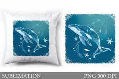 Whale Sublimation. Whale Pillow Sublimation Product Image 1