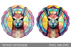 Lama Wind Spinner Design. Stained Glass Lama Wind Spinner Product Image 1