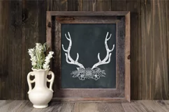 Antlers SVG File - Antlers with Flowers SVG Cut File Product Image 6