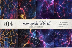 Neon Cobweb Digital Papers, Spooky texture Product Image 1