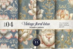 Vintage Mughal Lotus Pattern | Indian Lotus Floral Texture Product Image 1