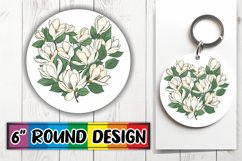 Floral Heart Round Design Sublimation Spring Art PNG Product Image 1
