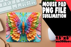 Colorful Butterfly Haven Sublimation Mouse Pad - 3D Design Product Image 1