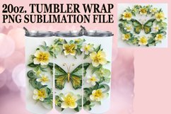 Butterfly in Spring Garden Tumbler Wrap - 20oz 3D Product Image 1
