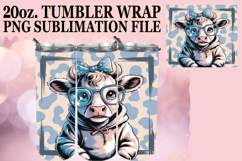 ENCHANTING JOY 20oz TUMBLER WRAP, Cute Cow Product Image 1