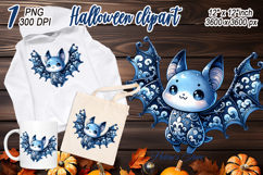 Funny Halloween bat clipart| Blue moon in night shirt design Product Image 2