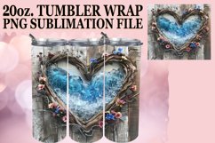 Heartfelt Horizons: 20oz Wood Heart Wrap Product Image 1