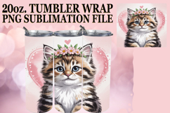 Bright Sublimation 20oz tumbler wrap, Cat Valentin's Day Product Image 1