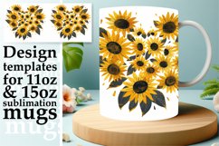 Spring Heart Flower Mug Wrap for Sublimation Product Image 1