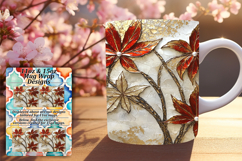 Radiant 11oz Mug Wrap Png Artwork , 3D Flower Product Image 1