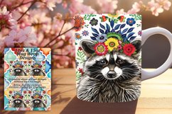 Fun Raccoon &amp; Flower Mug Wrap for 11oz/15oz Product Image 1