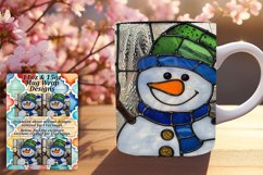 Stained Glass Snowman 3D Wrap for Tumblers Product Image 1