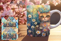 Spring Flair with Whimsical Cat Mug Wraps Product Image 1