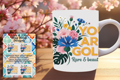 LUSH 15oz PNG Mug Wrap Template , Flower Quote Product Image 1