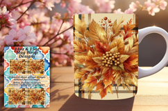 Whimsical 15oz Mug Wrap Png Artwork , Autumn Flower Product Image 1