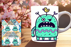 Sassy 15oz Mug Wrap Png Template , Monster Product Image 1
