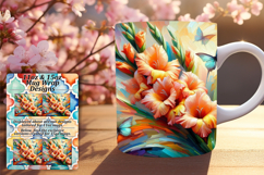 Festive 11oz Mug Wrap Png Artwork , Flowers Product Image 1