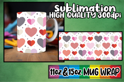 Joyful moments 11oz 15oz mug wrap, Valentine's Pattern Product Image 1