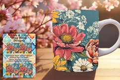 Radiant Retro Blossom Mug Wrap Art 11oz Product Image 1