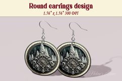 Vintage pattern earrings | Silver Round Earring sublimation Product Image 1