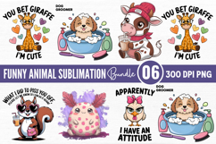 Funny Animal Sublimation Bundle PNG Product Image 1
