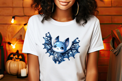 Funny Halloween bat clipart| Blue moon in night shirt design Product Image 3