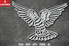 3D Dove SVG, Layered Dove Cut File Product Image 1