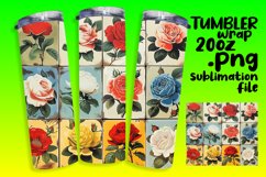 Whimsical Floral Feast Sublimation Tumbler Wraps - 20oz Product Image 1