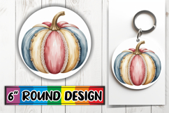 Radiant Sublimation Coasters PNG, Pumpkin Watercolor Product Image 1