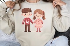 Cute Watercolor Valentines Day Clipart PNG Product Image 1