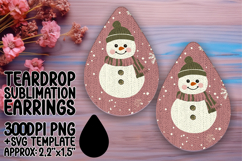 Sleek Teardrop Design for Earrings , Snowman Product Image 1