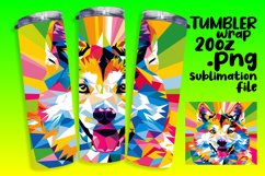Creative Colorful Dog Tumbler Wrap 20oz Art Product Image 1