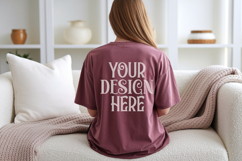 Wine Comfort Colors C1717 Shirt Mockup, CC 1717 T-shirt C Product Image 1