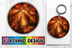Sweet Keychain Round Design PNG, Autumn Product Image 1