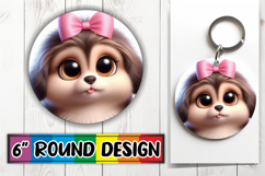 Bright Moments Round Design PNG, 3D Dog Product Image 1