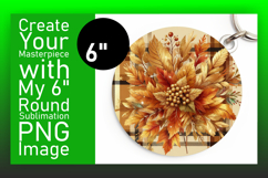 Elegant Keychain Circle Design PNG , Autumn Flower Product Image 1