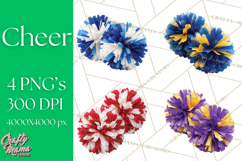 Cheerleader Clipart PNG with Glitter Pom and Color Splash Product Image 1