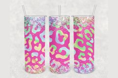 Holographic Glitter Leopard 20 oz sublimation design tumbler Product Image 1