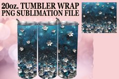 Shiny Floral Leopard Tumbler Design: Sublimation - 20oz Product Image 1