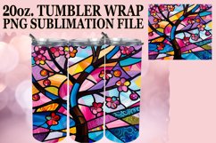 Stained Glass Tree 20oz Tumbler Wrap Colorful Sublimation Product Image 1