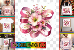 Charming TOTE BAG Designs PNG, Flowers Product Image 1