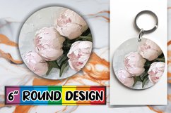 Blooming Beauty Circle: Sublimated Spring Elegance Keychain Product Image 1